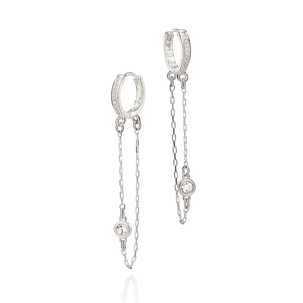 ROMMANEL SILVER 925 FOLLOW ME HUGGIE EARRINGS